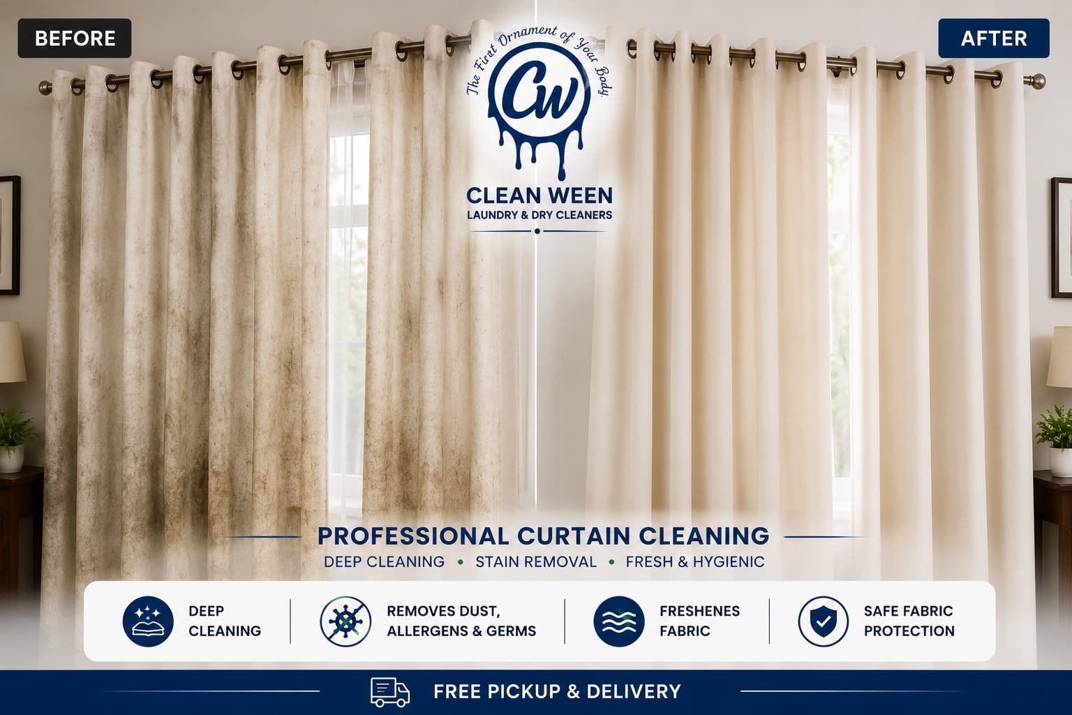 Before - Professional Curtain Cleaning